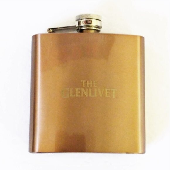 New The Glenlivet Copper Tone Stainless Flask - Picture 1 of 7